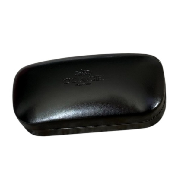Coach Sunglass Case Hard Clamshell Black Eyeglass Case Embossed Logo - Picture 6 of 7